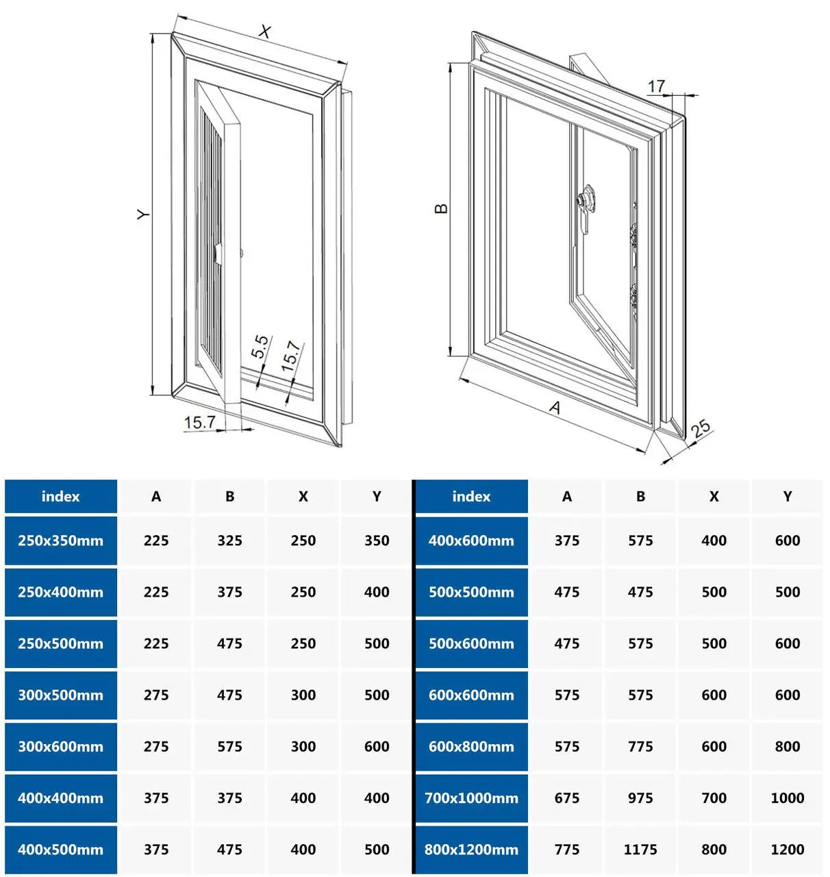 White PVC Cover Inspection Hatch Door Access Panel Key Lock Inspection Access Panels