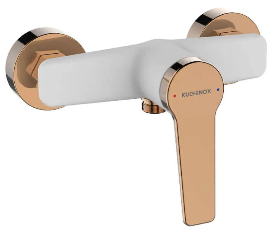 White Rose Gold Shower Mixer Wall Mounted Single Lever Shower Mixers