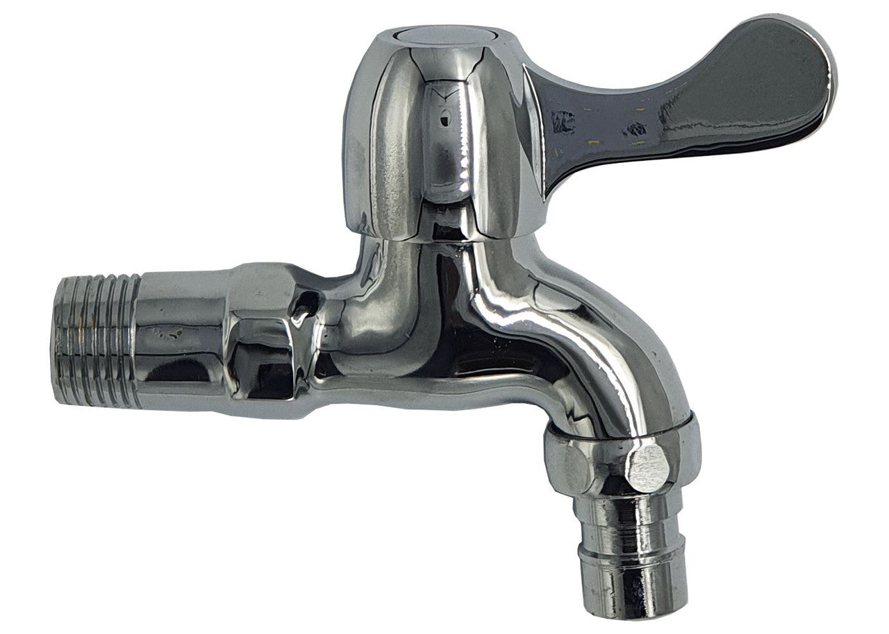 Chrome Water Garden Tap Watering Outdoor Wall Mounted Faucet