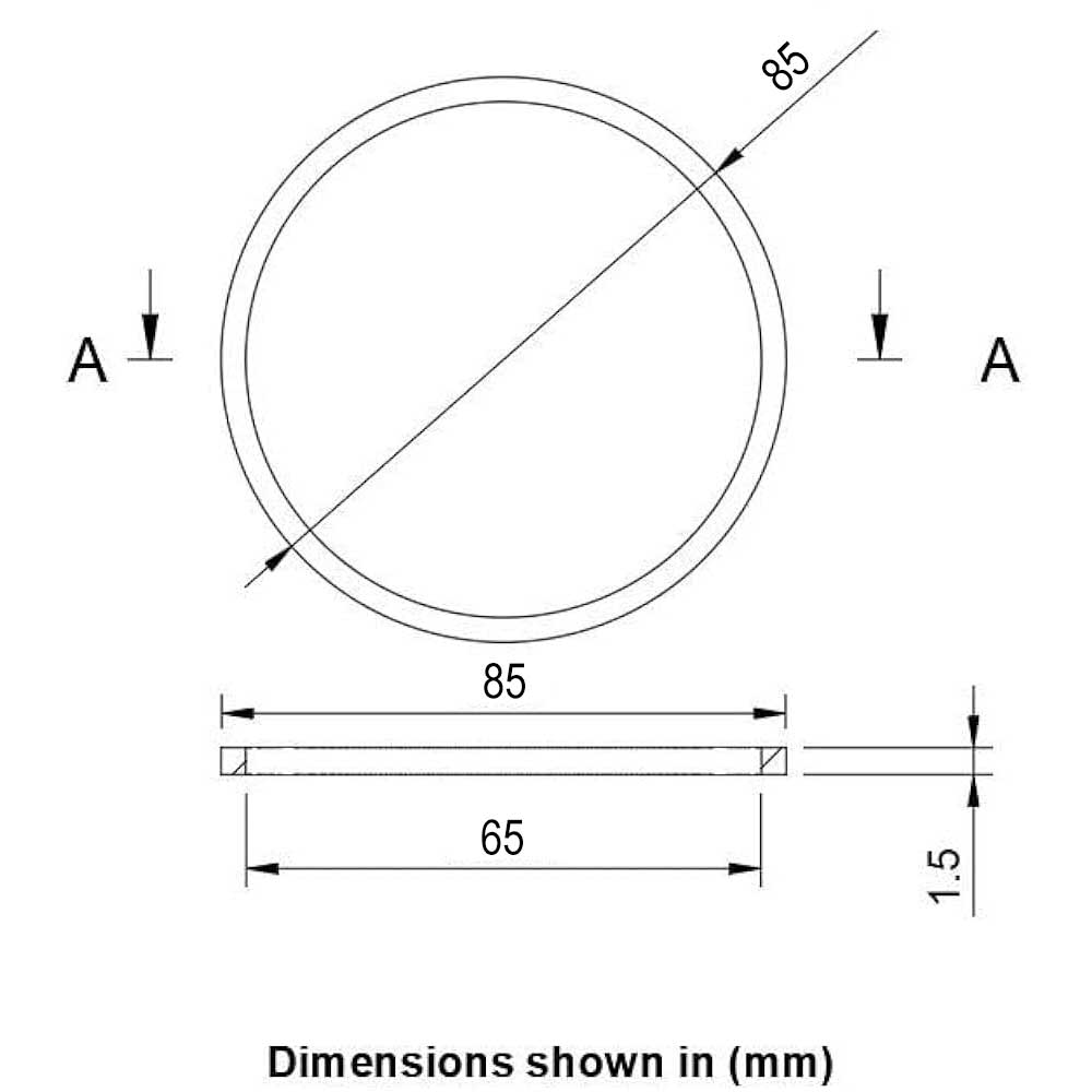 immersion heater washer dimensions