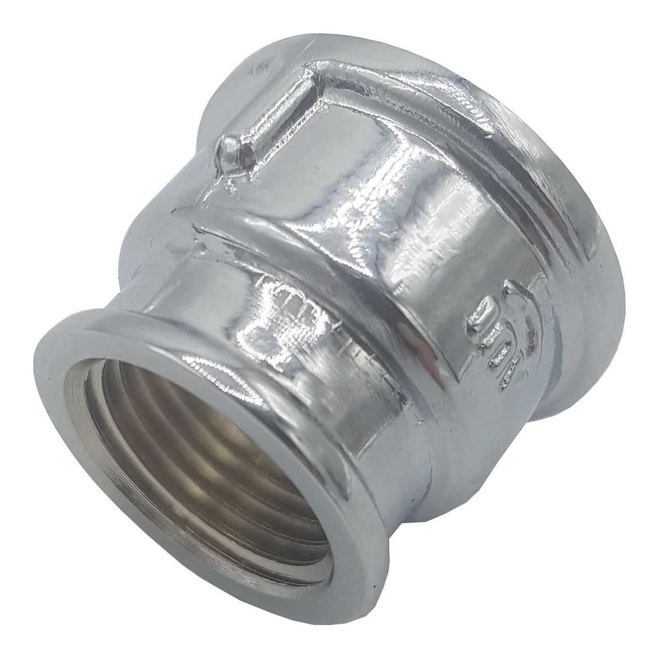 Invena Chromed Threaded Pipe Coupling Reducer Female Fittings 1/2 x 3/8 3/4 x 1/2 