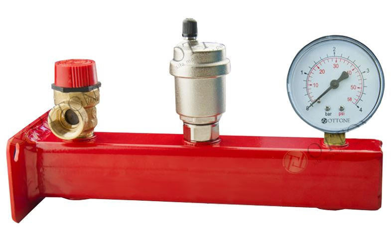 Ottone Heating Boiler Pressure Safety Group 50kW Valve Vent Manometer 