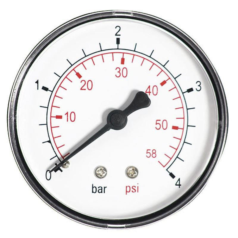 Ottone Water Pressure Gauge 1/4 Inch Back/Rear Entry Manometer 60mm Dial 